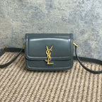 SOLFERINO SMALL SATCHEL 19 IN DARK GREY CALFSKIN GOLD HARDWARE