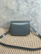 SOLFERINO SMALL SATCHEL 19 IN DARK GREY CALFSKIN GOLD HARDWARE
