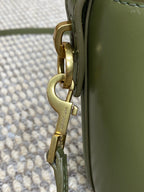LE 37 MINI BUCKET BAG 15 IN AVOCADO GREEN CALFSKIN GOLD HARDWARE