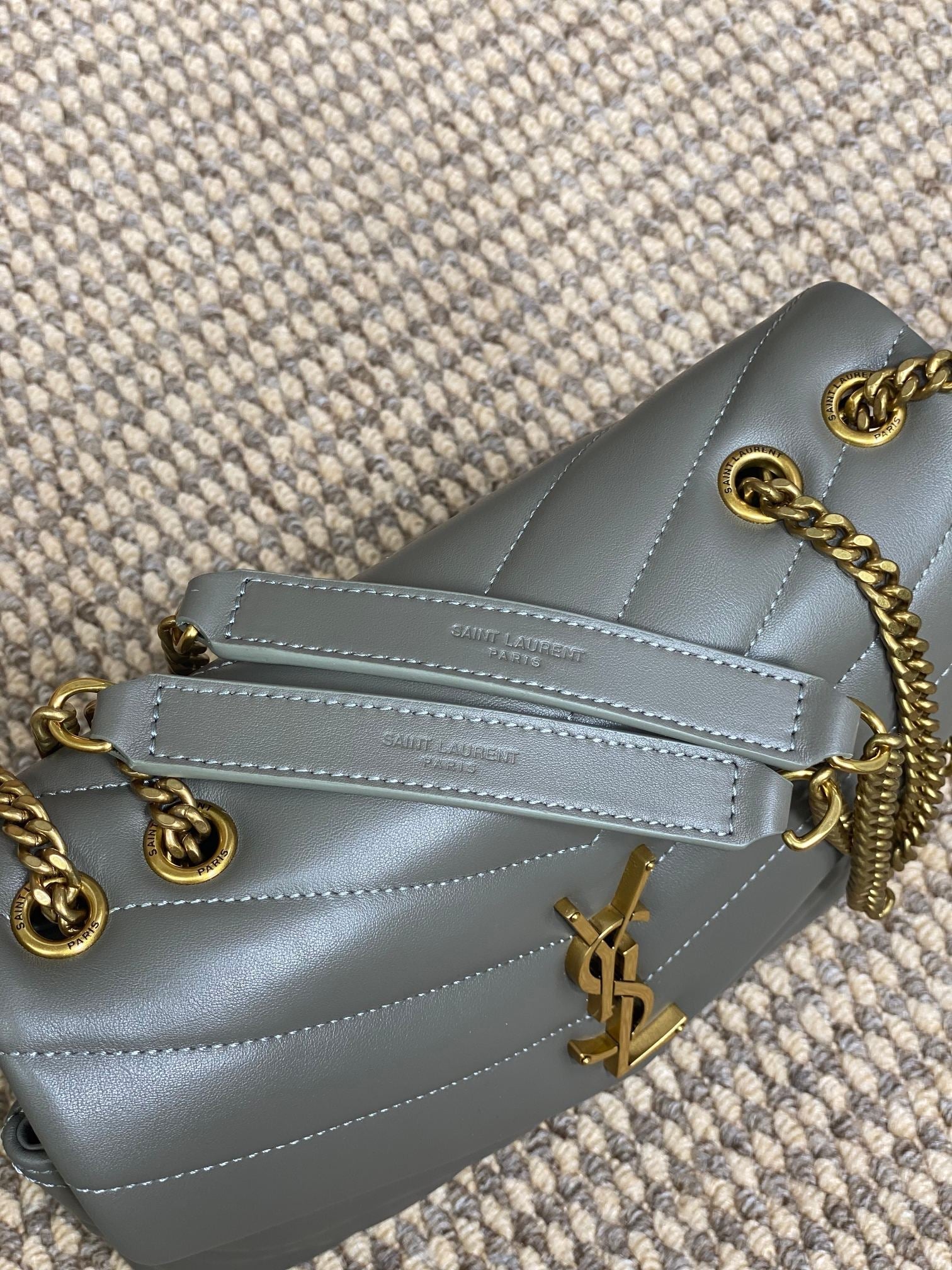 ルル スモール 25 ショルダーバッグ ダークグリーン ラムスキン ゴールド金具