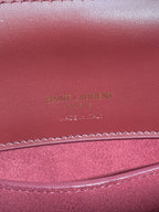 LE 37 SMALL BUCKET BAG 20 IN BURGUNDY RED CALFSKIN GOLD HARDWARE