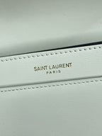 SOLFERINO SMALL SATCHEL 19 IN WHITE CALFSKIN GOLD HARDWARE