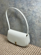 VOLTAIRE IN BOX SHOULDER BAG 21 IN WHITE CALFSKIN GOLD METALLIC