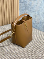LE 37 SMALL BUCKET BAG 20 IN TORTILLA BROWN CALFSKIN GOLD HARDWARE