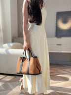 ガーデンパーティー 30cm オレンジミニマムトイレット コットンキャンバス＆ブラックカーフスキン