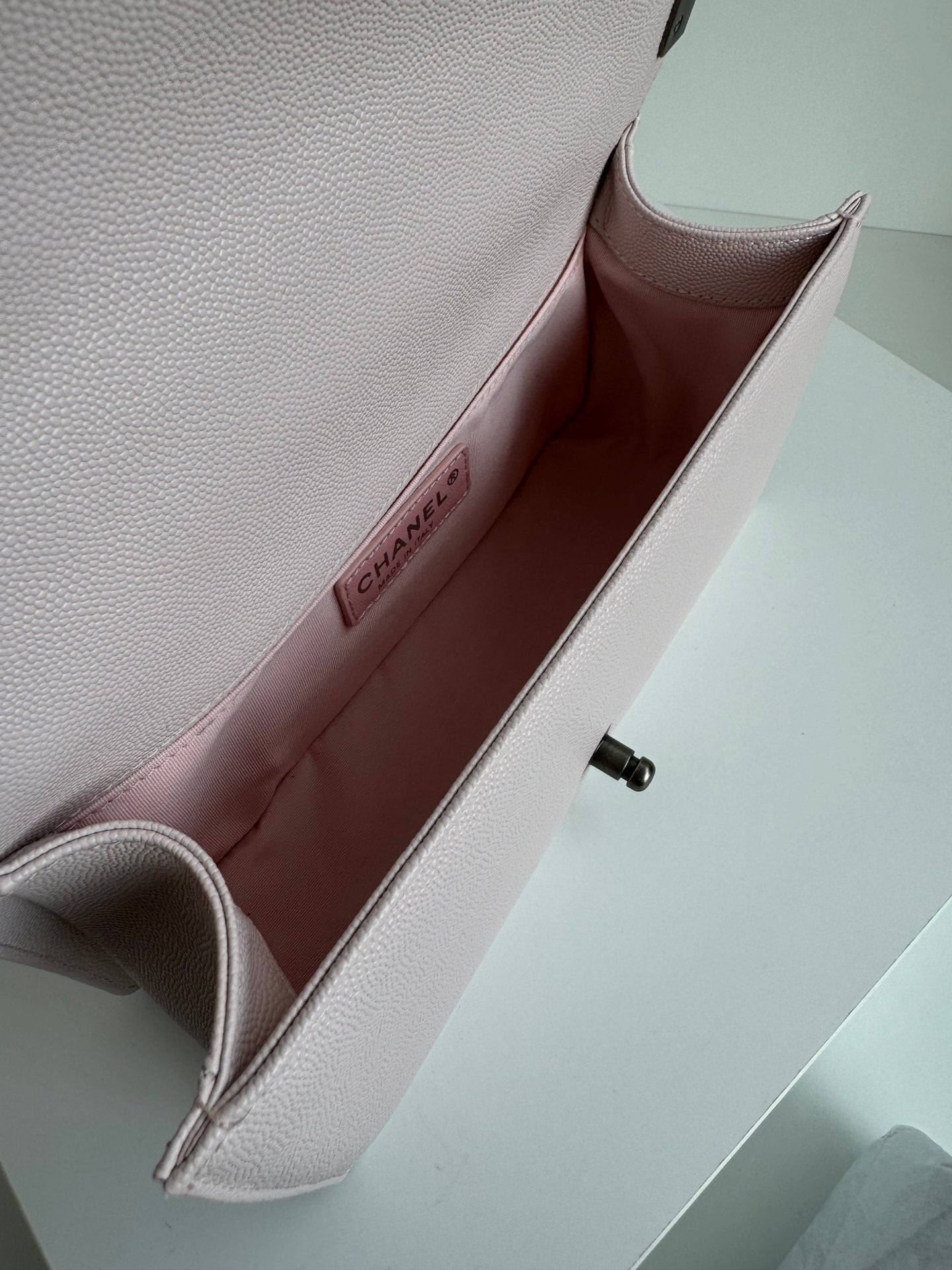 ボーイズバッグ ミディアム 25インチ ピンクヌードカーフスキン