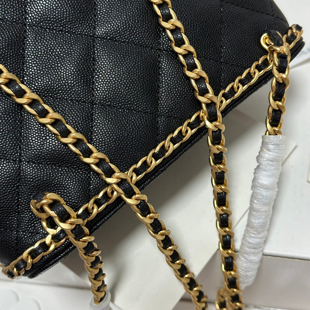 CC バックパック 22 インチ ブラック グレインカーフスキン