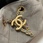 CC 25 HANDBAG 30 IN NATURAL GREY SUEDE GOLD HARDWARE