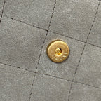 CC 25 HANDBAG 30 IN NATURAL GREY SUEDE GOLD HARDWARE