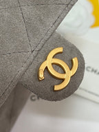 CC 25 HANDBAG 30 IN NATURAL GREY SUEDE GOLD HARDWARE