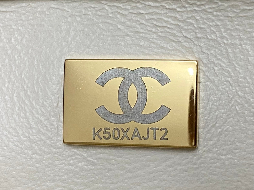 ミニフラップバッグ 19インチ ホワイトカーフスキン ダイヤモンドロゴ