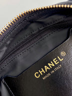 HOBO BAG 32 IN BLACK NYLON WITH GOLD METAL