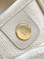 ショッピングバッグ 38 ホワイト、レッド、ネイビーブルーのキャンバス