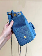 ドローストリング バケット バックパック 24インチ マリブブルー デニム ゴールド金具