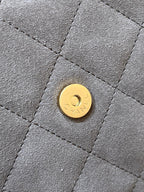 CC 25 HANDBAG 40 IN GREY SUEDE GOLD HARDWARE