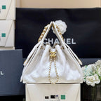 CC 25 ハンドバッグ ホワイト 30 グレインカーフスキン ゴールド金具