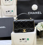 パール限定版 ハンドル付きフラップバッグ 20個入り ブラックラムスキン