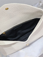 ENVELOPE CLUTCH 29 IN WHITE LAMBSKIN COPPER LOGO
