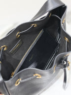 PARIS VII SMALL HOBO 30 IN BLACK GRAINED LEATHER GOLD HARDWARE