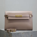 マンハッタン ミディアム 29インチ ダークベージュ スムースカーフスキン ゴールドバックル