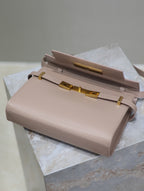 MANHATTAN SMALL 24 IN DARK BEIGE SMOOTH LAMBSKIN GOLD HARDWARE