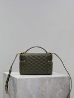 GABY MINI VANITY BAG 18 IN ARMY GREEN LAMBSKIN
