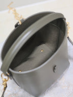 LE 37 スモール バケットバッグ 20インチ カーキグリーン カーフスキン ゴールド金具