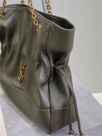 JAMIE LARGE POCHON 34 IN UNIFORM GREEN LAMBSKIN COPPER HARDWARE