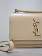 サンセット スモールバッグ 19インチ ベージュカーフスキン ゴールド金具