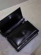 SUNSET SMALL BAG 19 IN BLACK CALFSKIN BLACK HARDWARE