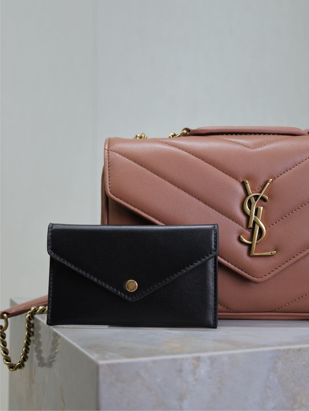 ルル スモール 24インチ サーモンピンク シープスキン ゴールド金具