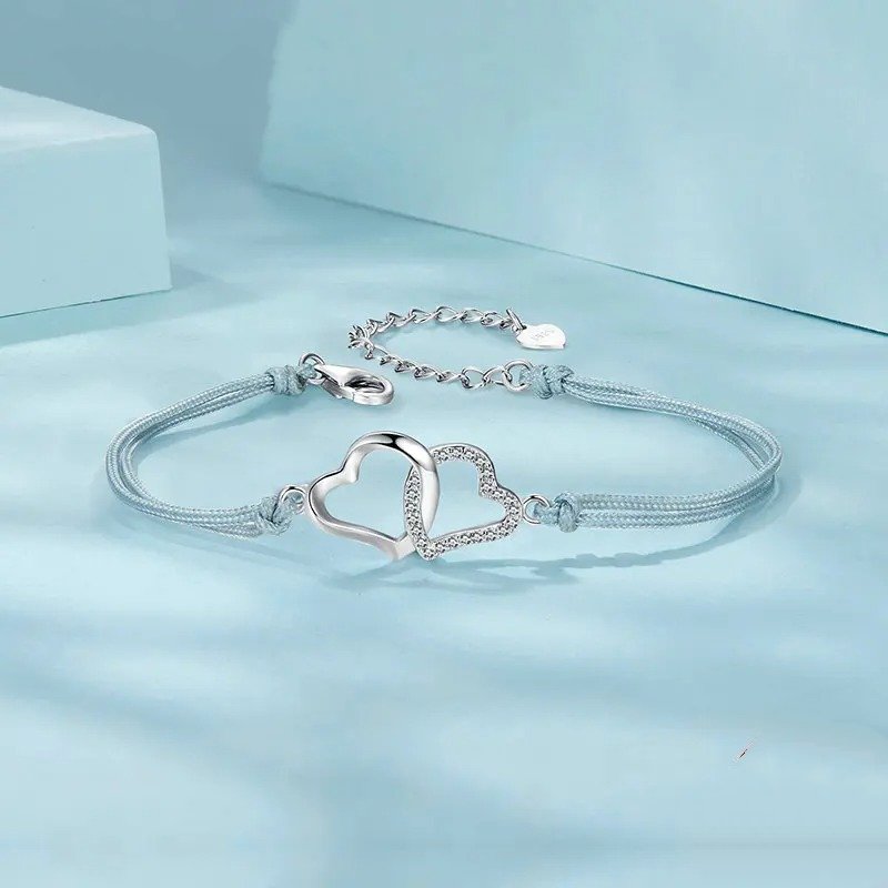 上品なグレーのロープリンクチェーンブレスレット（女性・ティーンガール向け）