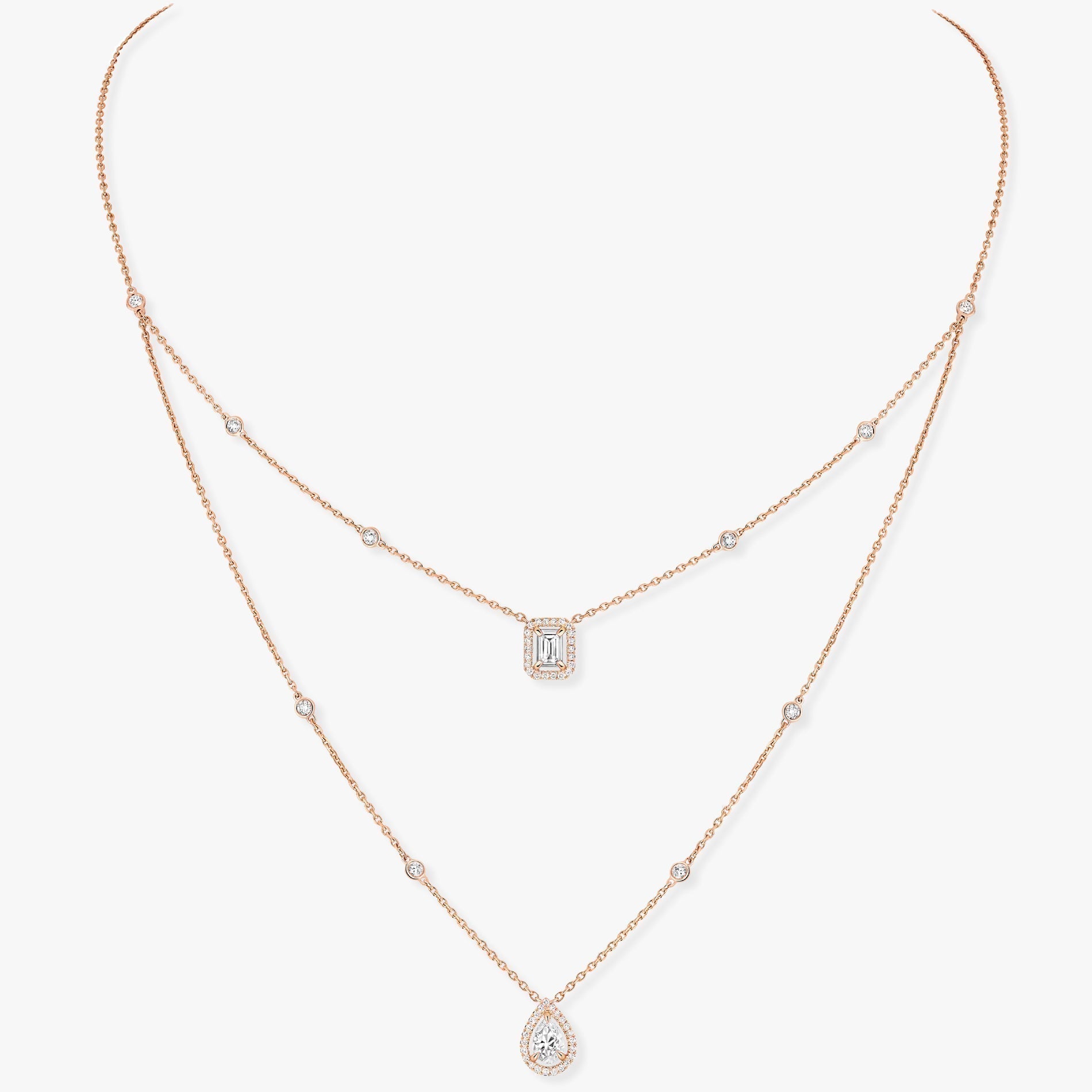 [⭐JeweliWhal]MY TWIN 2 ROW DIAMOND NECKLACE