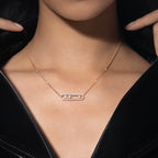[⭐JeweliWhal] Move Pave_ Rose Gold Diamond Necklace