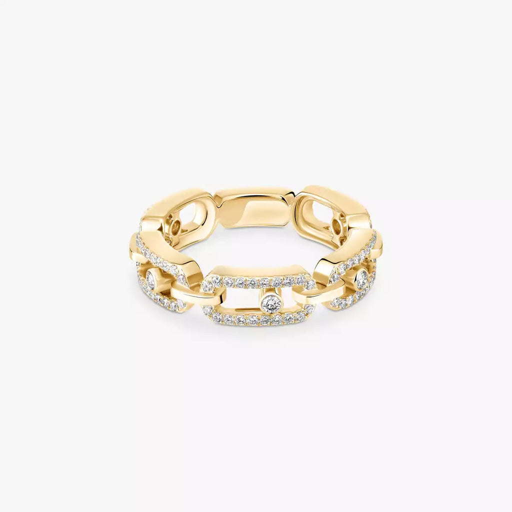 [⭐JeweliWhal]Move Link Pave_-Set Diamond Ring in Gold