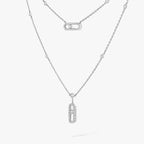 [⭐JeweliWhal]2 Rows Rose Gold Diamond Pave_ Necklace Move Uno