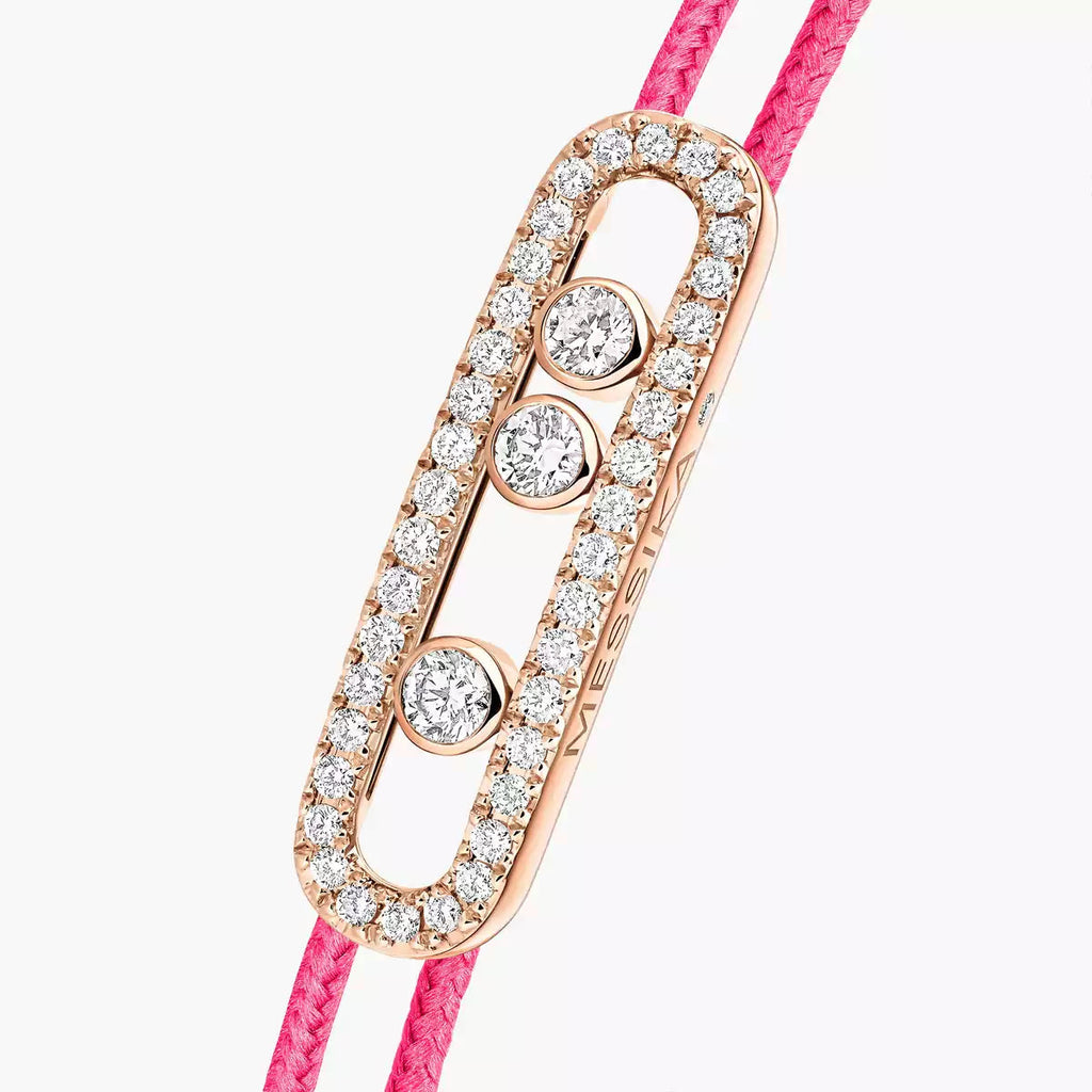 [⭐JeweliWhal]Messika Care(s) pink cord pavé bracelet