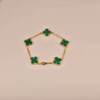 [⭐JeweliWhal] CLOVER 5 MOTIF MALACHITE BRACELET COLLECTION