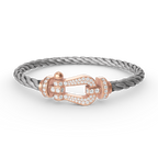 [⭐JeweliWhal]FORCE LARGE HORSESHOE FULL DIAMOND BRACELET ROSE GOLD