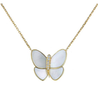 [⭐JeweliWhal]BUTTERFLY GOLD MOP DIAMOND NECKLACE