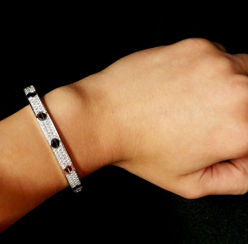 [⭐JeweliWhal]LOVE BRACELET 6.1MM DIAMOND-PAVED CERAMIC
