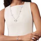 [⭐JeweliWhal]DETACHABLE CLOVER 15(11+4) FLOWER SILVER NECKLACE SET