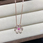 [⭐JeweliWhal]FRIVOLE ROSE GOLD FLOWER DIAMOND NECKLACE