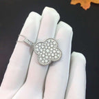 [⭐JeweliWhal]CLOVER 25MM SILVER FULL DIAMOND BIG CLOVER NECKLACE