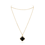 [⭐JeweliWhal]CLOVER 25MM GOLD ONYX BIG CLOVER NECKLACE