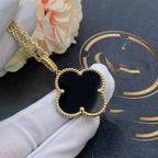 [⭐JeweliWhal]CLOVER 25MM GOLD ONYX BIG CLOVER NECKLACE