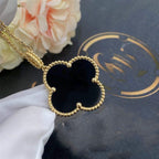 [⭐JeweliWhal]CLOVER 25MM GOLD ONYX BIG CLOVER NECKLACE