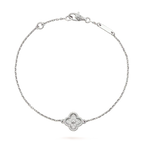 [⭐JeweliWhal]クローバーシングルフラワーブレスレット シルバー