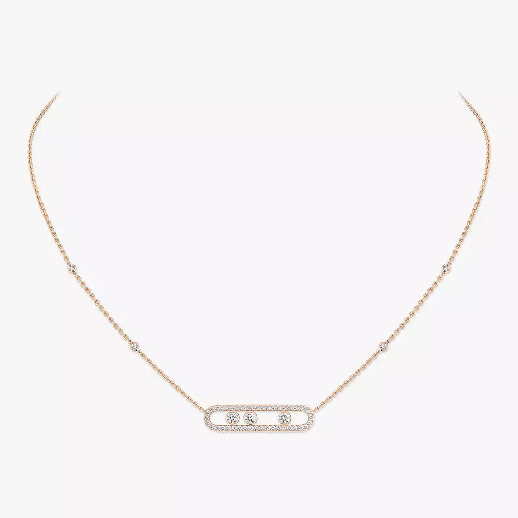 [⭐JeweliWhal] Move Pave_ Rose Gold Diamond Necklace
