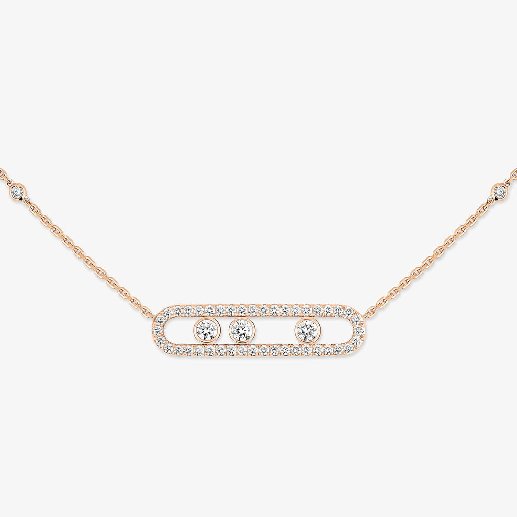[⭐JeweliWhal] Move Pave_ Rose Gold Diamond Necklace